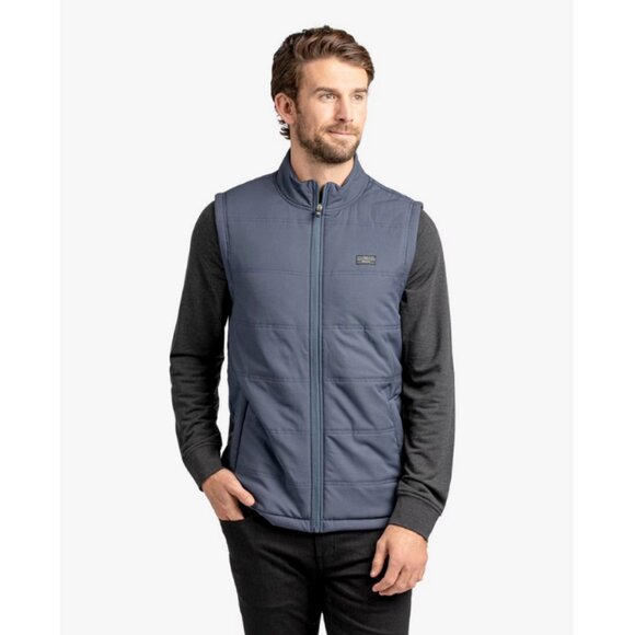 TRAVIS MATHEW Men’s Interlude Puffer Vest Lightweight Insulated Indigo Size L - Picture 1 of 8